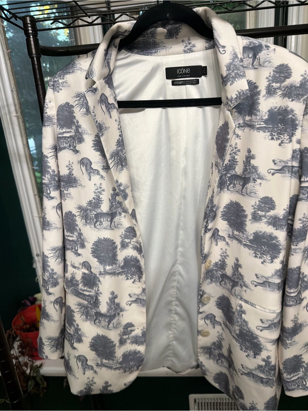 ICÔNE White Printed Toile Blazer